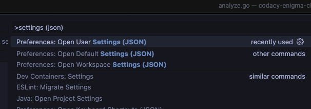 Settings.json in VSCode